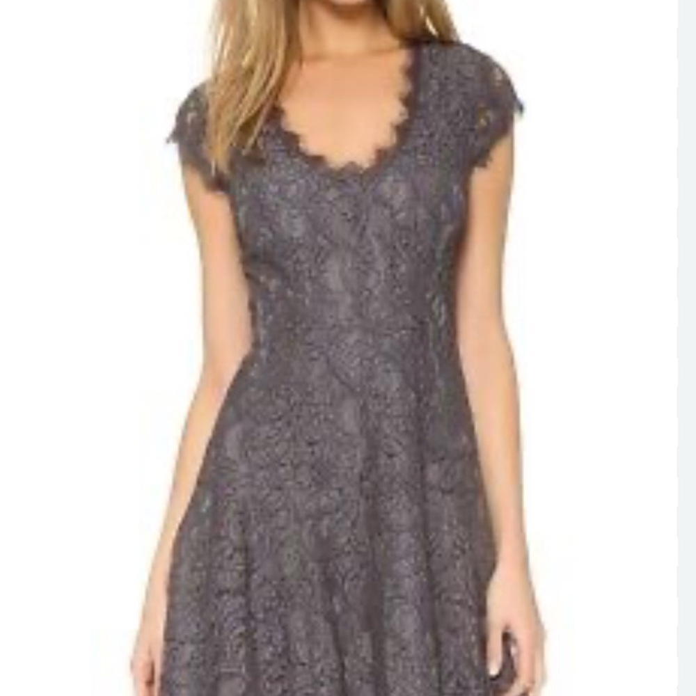 Elegant Lace Gray Dress